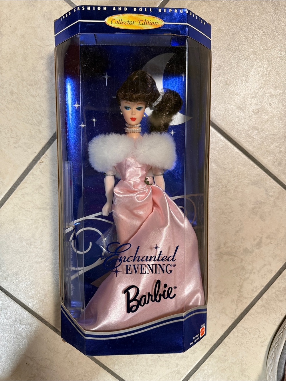 Barbie Enchanted Evening Doll Pink Satin Gown with White Fur
